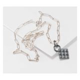 Maria Samora Oxidized Silver Pyramid Pendant with Chain