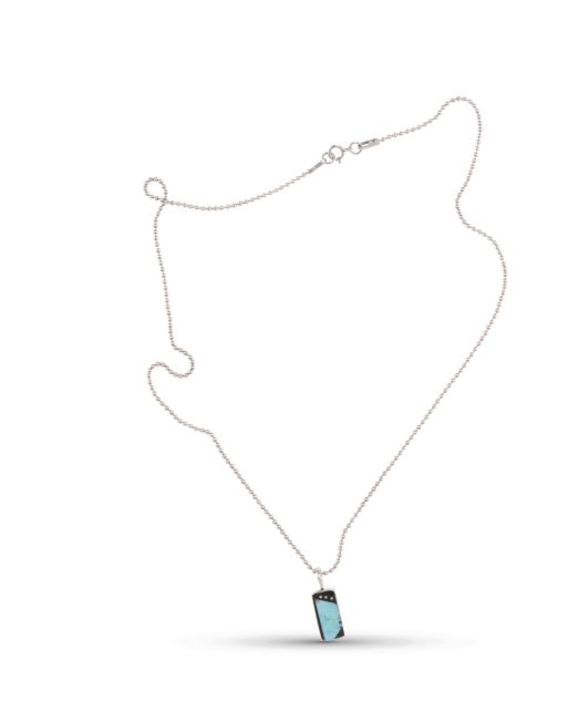 Jimmy Poyer Turquoise and Jet Inlay Necklace
