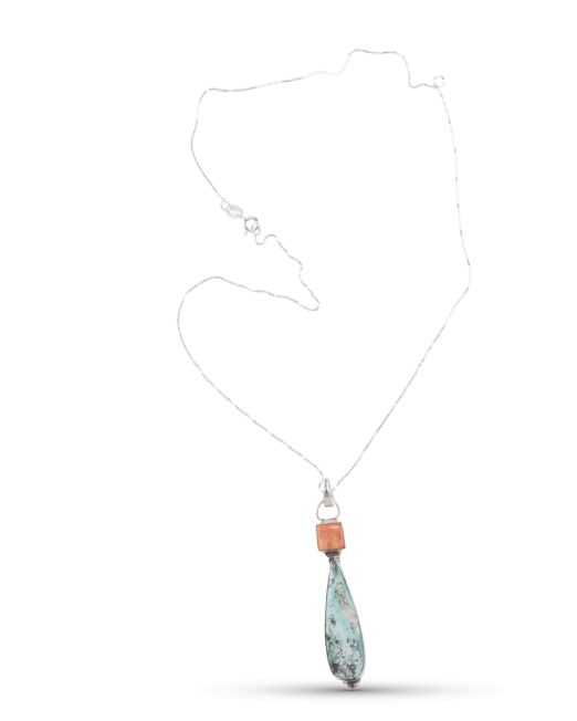 Rose Swett Turquoise and Spiny Oyster Shell Necklace