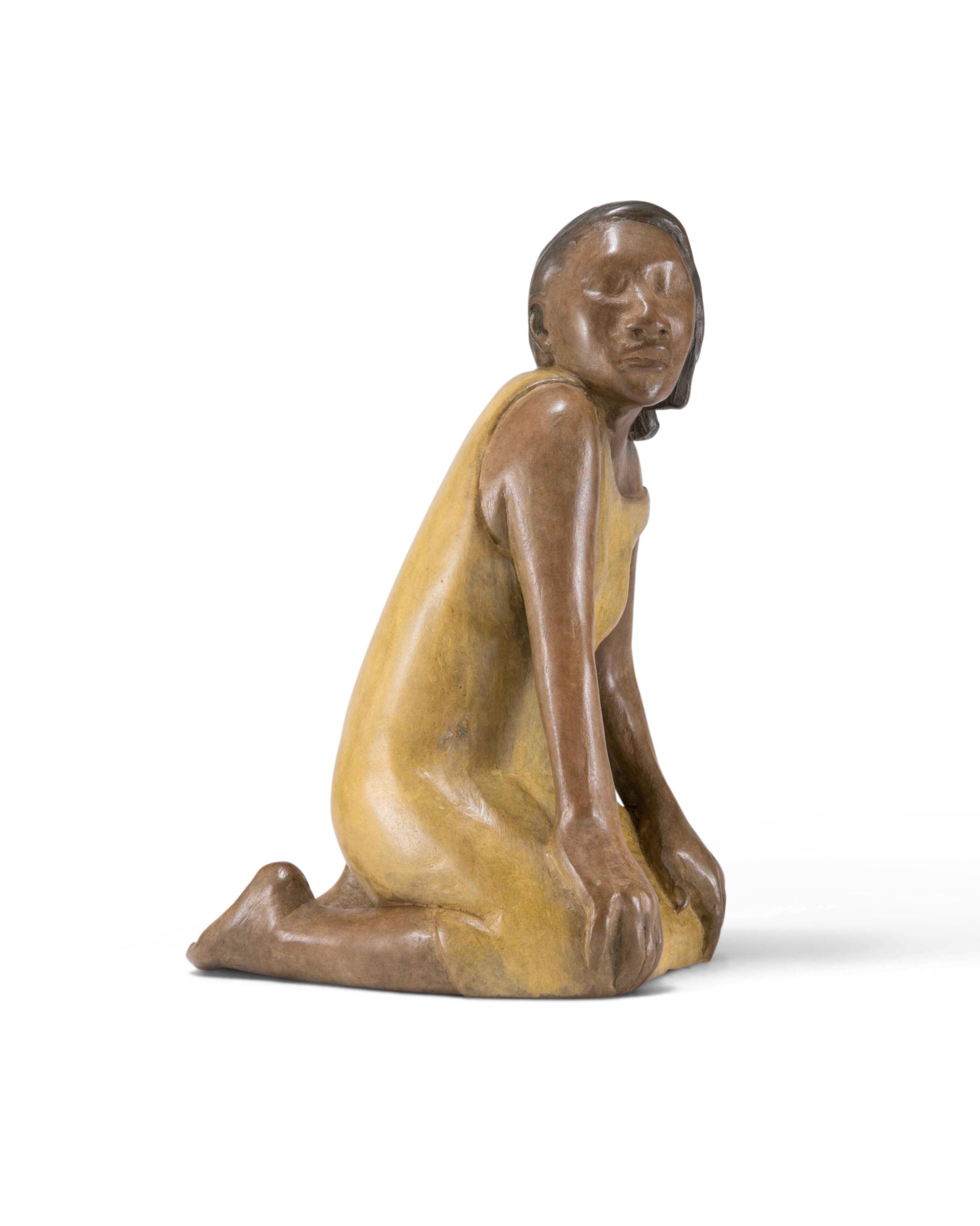 Roxanne Swentzell “Girl in the Yellow Dress” Bronze Sculpture, 2025, Open Edition