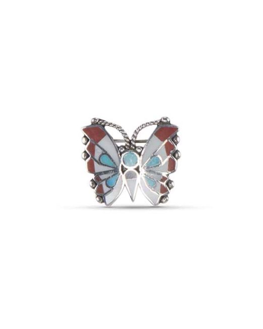 Zuni Inlay Butterfly Pin