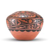 Laverne Loretto-Tosa Painted and Burnished Bowl with Traditional Pueblo Design