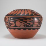Laverne Loretto-Tosa Painted and Burnished Bowl with Traditional Pueblo Design