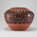 Laverne Loretto-Tosa Painted and Burnished Bowl with Traditional Pueblo Design