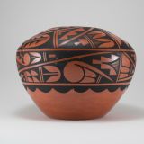 Laverne Loretto-Tosa Painted and Burnished Bowl with Traditional Pueblo Design