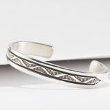 Bruce Morgan Stamped Sterling Silver Cuff
