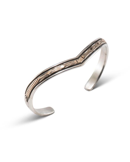 Bruce Morgan Stamped 14Kt Gold and Sterling Silver Sweater Cuff