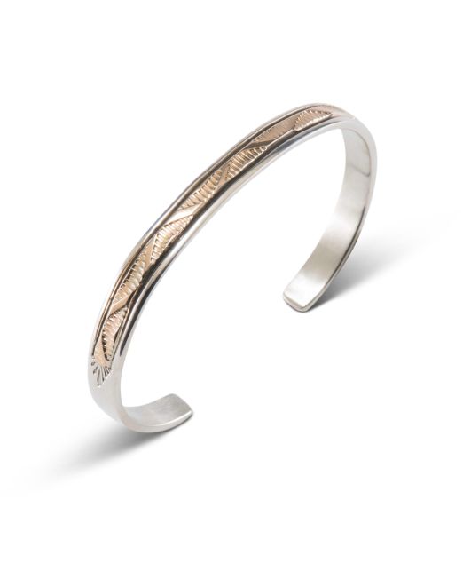 Bruce Morgan Stamped 14kt Gold and Sterling Silver Cuff
