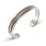 Bruce Morgan Stamped 14kt Gold and Sterling Silver Cuff