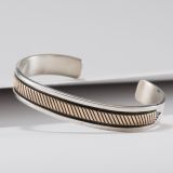 Bruce Morgan Stamped 14kt Gold and Sterling Silver Cuff