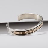 Bruce Morgan Stamped 14kt Gold and Sterling Silver Cuff
