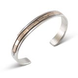 Bruce Morgan Stamped 14kt Gold and Sterling Silver Cuff