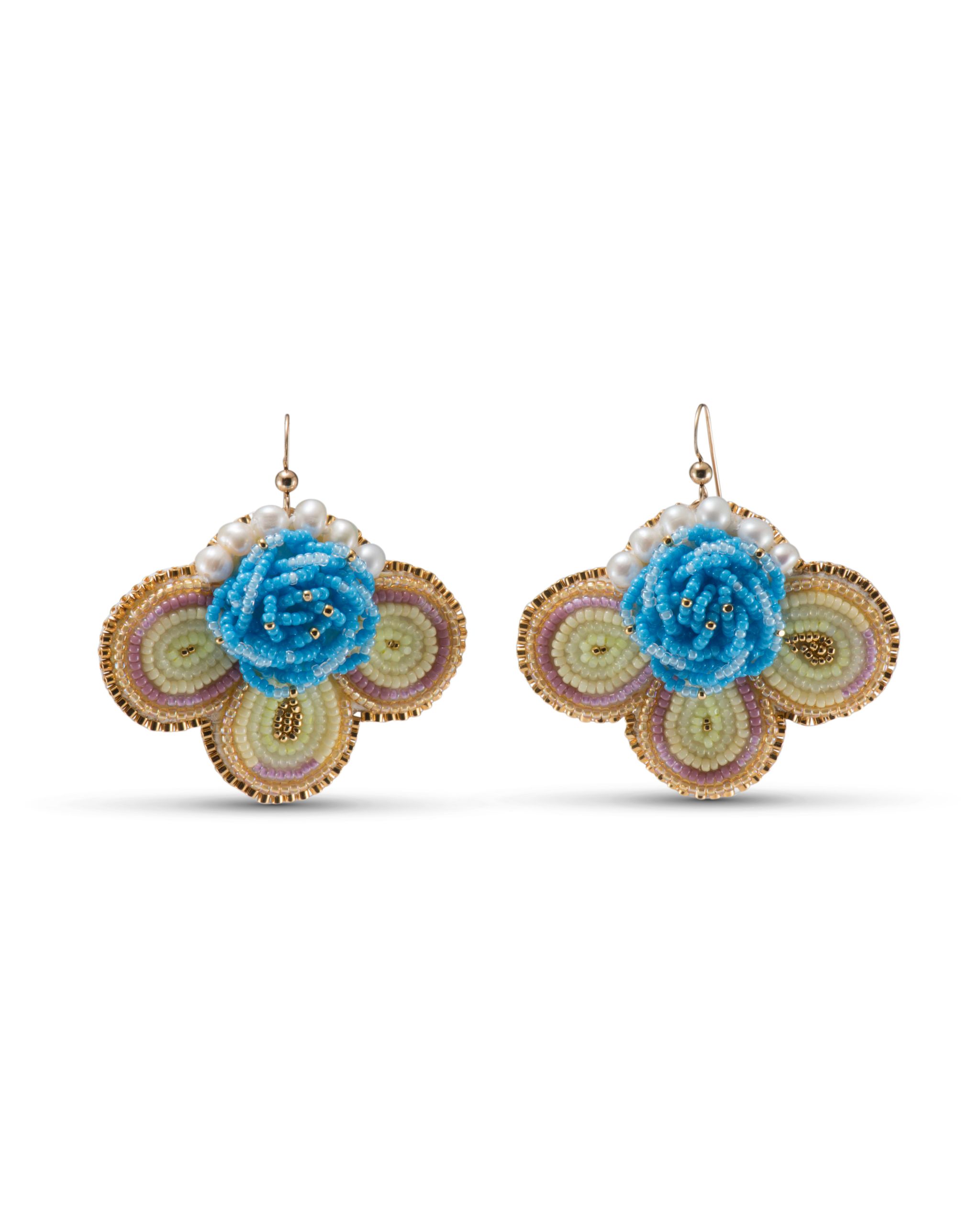 Arla Lucia Half Moon Nebula Beaded Earrings