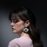Arla Lucia Half Moon Nebula Beaded Earrings
