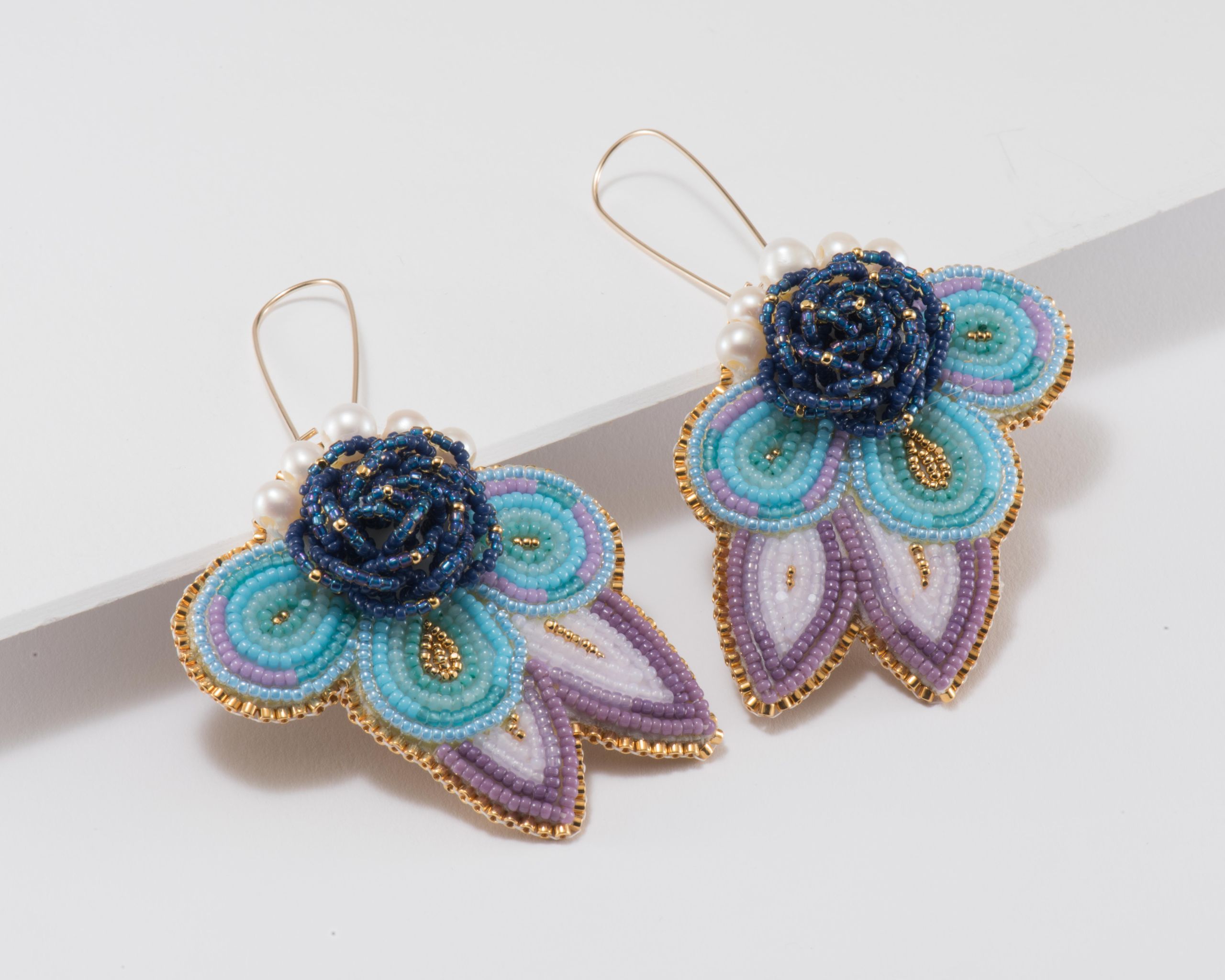 Arla Lucia Moon Nebula Beaded Earrings