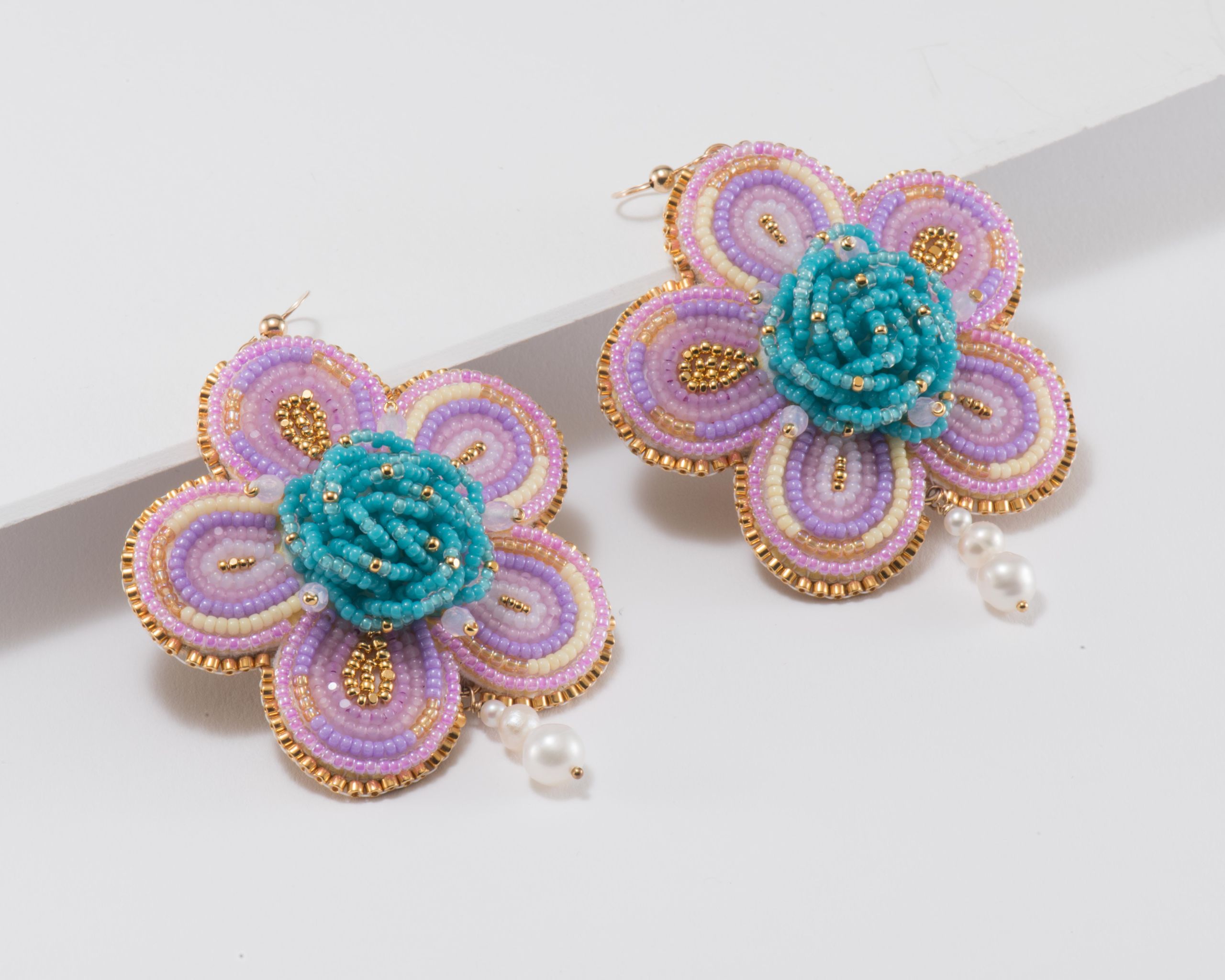 Arla Lucia Blooming Nebula Beaded Earrings