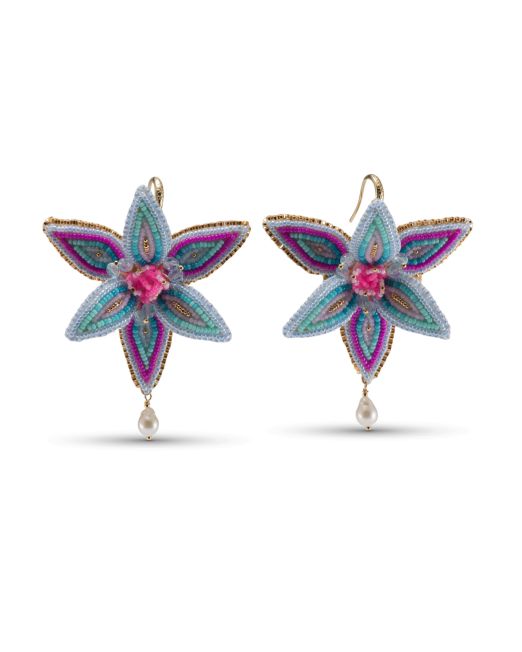 Arla Lucia Double Trillium 3D Beaded Earrings