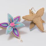 Arla Lucia Double Trillium 3D Beaded Earrings