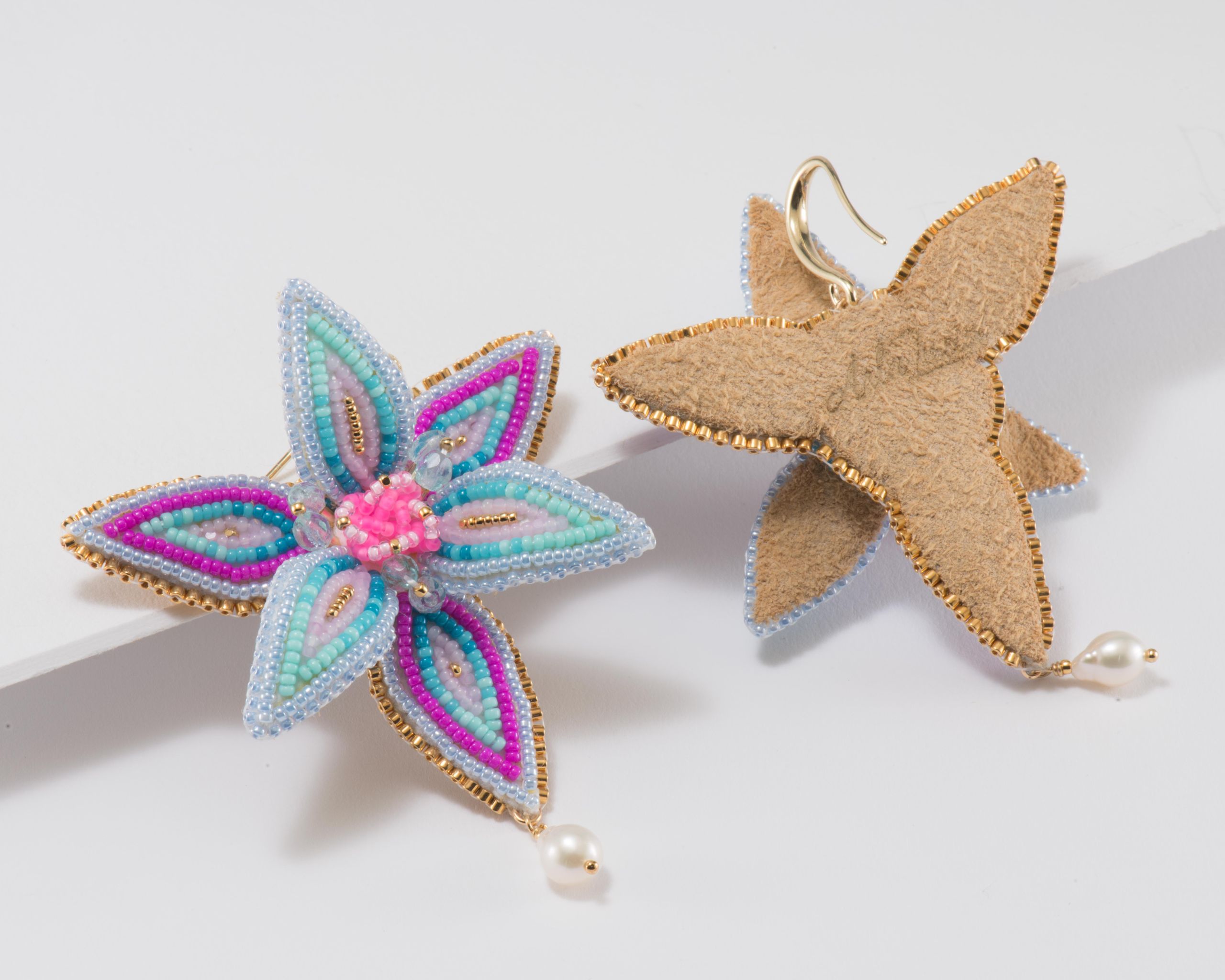 Arla Lucia Double Trillium 3D Beaded Earrings
