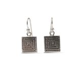 Elgin Tom Square Sterling Silver Maze Earrings