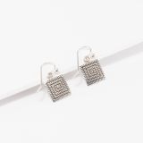 Elgin Tom Square Sterling Silver Maze Earrings