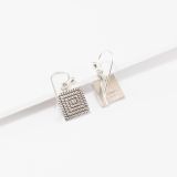 Elgin Tom Square Sterling Silver Maze Earrings