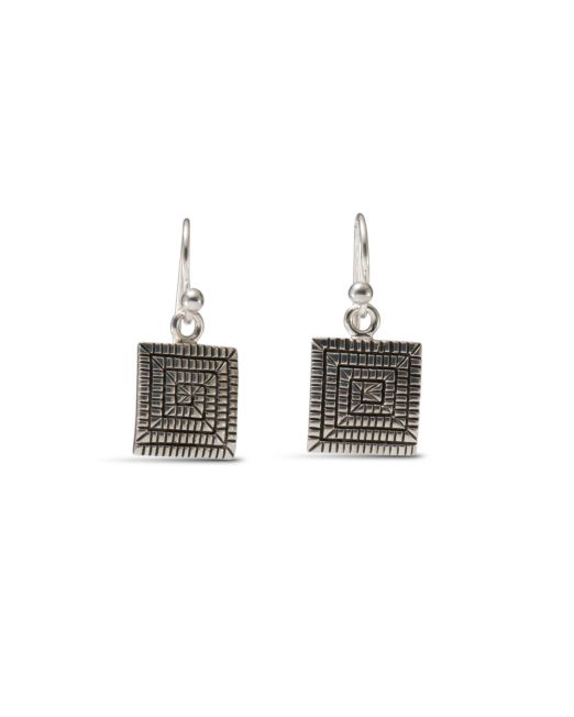 Elgin Tom Square Sterling Silver Maze Earrings