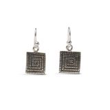 Elgin Tom Square Sterling Silver Maze Earrings