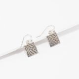 Elgin Tom Square Sterling Silver Maze Earrings