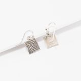 Elgin Tom Square Sterling Silver Maze Earrings