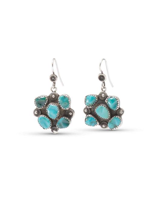 Vintage Navajo Turquoise Cluster Earrings