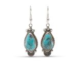 Stanley Parker Turquoise and Sterling Silver Earrings