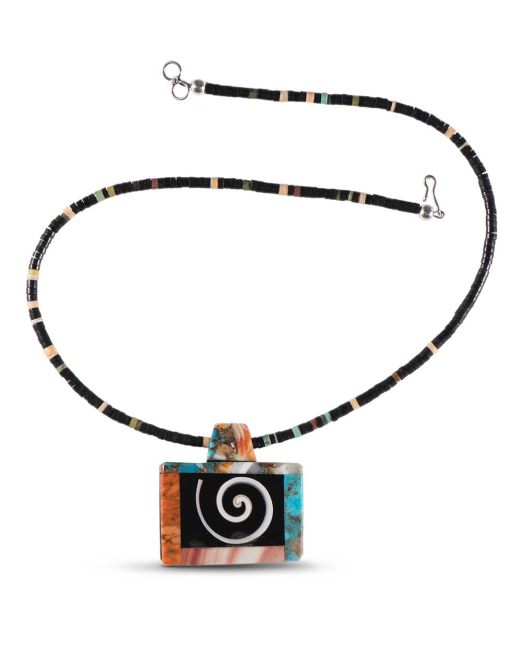 Mary Louise Tafoya Abstract Mosaic Necklace
