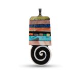 Mary Louise Tafoya Abstract Mosaic Pendant