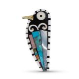 Mary Louise Tafoya Abstract Bird Pin/Pendant