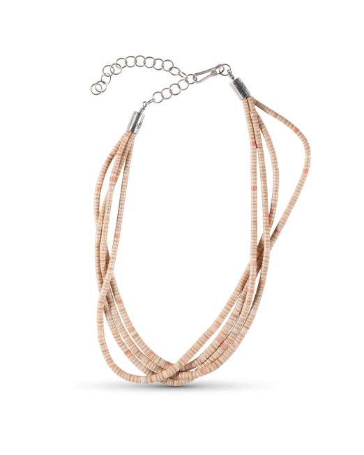 Cheyenne Grabiec Four Strand Melon Shell and Angel Skin Coral Necklace