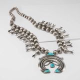 Eskiesosie Squash Blossom Necklace with Turquoise