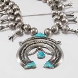 Eskiesosie Squash Blossom Necklace with Turquoise