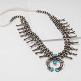 Vintage Navajo Squash Blossom Necklace Circa 1920s