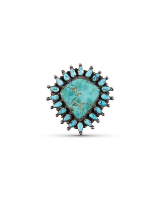 Vintage Navajo Turquoise Cluster Pin Circa 1920s