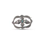 Fred Harvey Era Cutout Thunderbird Pin with Turquoise
