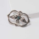 Fred Harvey Era Cutout Thunderbird Pin with Turquoise