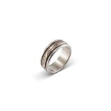Bruce Morgan Stamped 14kt Gold and Sterling Silver Ring