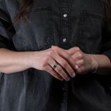 Bruce Morgan Stamped 14kt Gold and Sterling Silver Ring