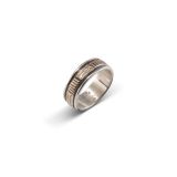 Bruce Morgan Stamped 14kt Gold and Sterling Silver Ring