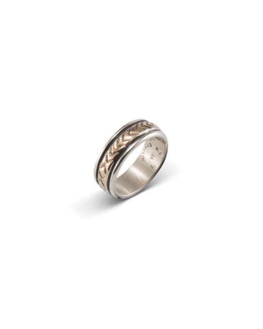 Bruce Morgan Stamped 14kt Gold and Sterling Silver Ring