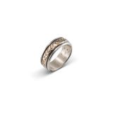 Bruce Morgan Stamped 14kt Gold and Sterling Silver Ring