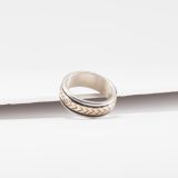 Bruce Morgan Stamped 14kt Gold and Sterling Silver Ring