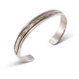 Bruce Morgan Stamped 14kt Gold and Sterling Silver Cuff