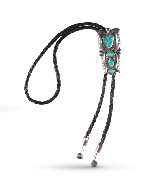 Vintage Silver and Turquoise Bolo Circa 1940s